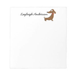 Rolig Dachshund 5,5" x 6" anteckningsblock - 40 si