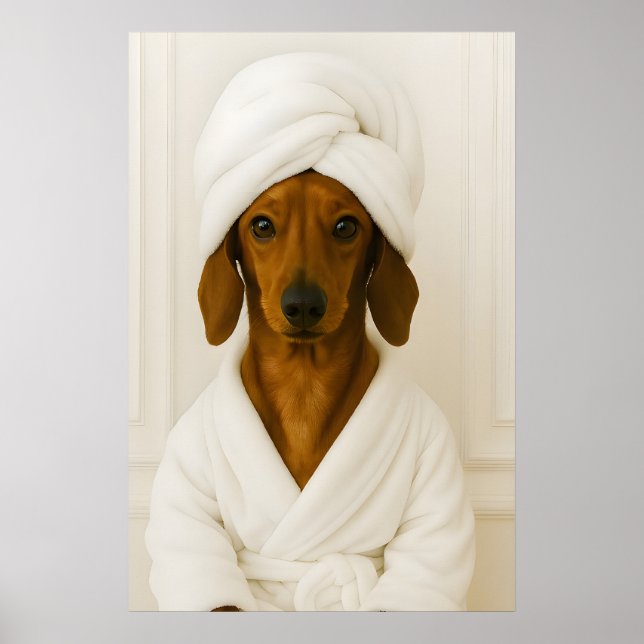 Rolig Dachshund Badrumstryck, Dachshund I Poster (Framsidan)