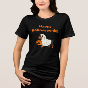 Rolig Dachshund Halloween Glad Hallo-weenie T Shirt