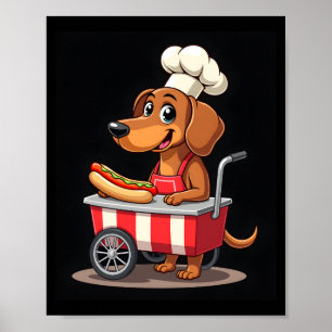 Rolig Dachshund Hund Hotdog Smörgås Weenie Korv Poster