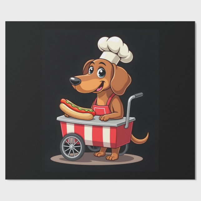 Rolig Dachshund Hund Hotdog Smörgås Weenie Korv Presentpapper (Platt)