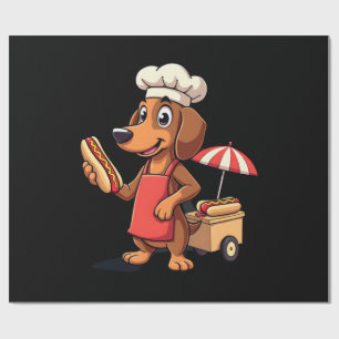 Rolig Dachshund Hund Weenie Korv Hotdog Smörgås Presentpapper