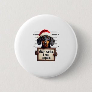 Rolig Dachshund Jul Kära Tomte Jag Kan Förklara Knapp