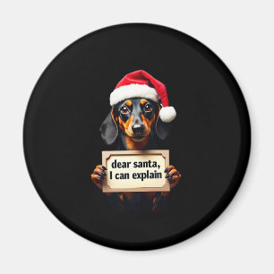 Rolig Dachshund Jul Kära Tomte Jag Kan Förklara Magnet