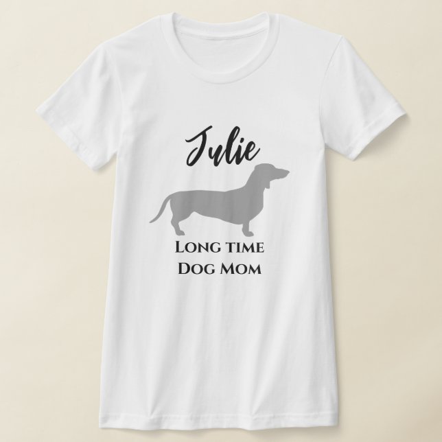 Rolig Dachshund Långvarig Hundmamma T-Shirt (Laydown)