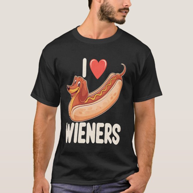 Rolig Dachshund T Shirt (Framsida)