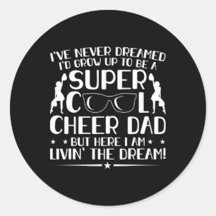 Rolig Dad för Cheerleading Pappa Cheer Cheerleadin Runt Klistermärke