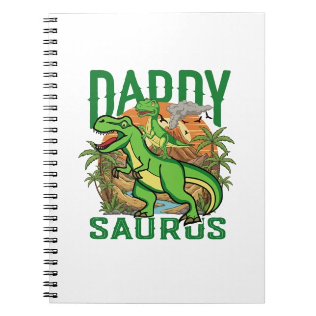 Rolig Daddysaurus T-Rex Dinosaur | Present till pa Anteckningsbok (Framsidan)