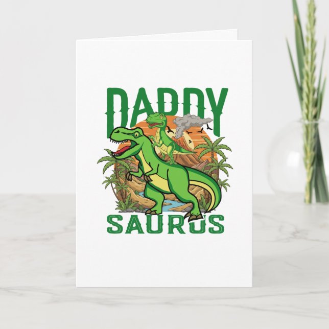 Rolig Daddysaurus T-Rex Dinosaur | Present till Pa Kort (Framsida)