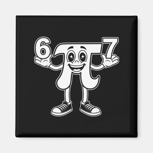 Rolig dag 3.14 symbol 67 meme matematik skämt gen  magnet (Framsidan)