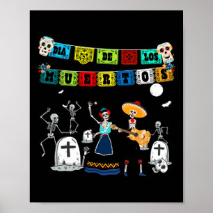 Rolig Dag Av De Döda Skelett - Dia De Los Muerto Poster