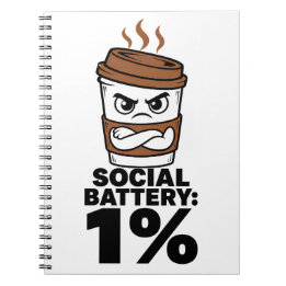 Rolig dagbok för introverta - Socialt batteri 1% Anteckningsbok