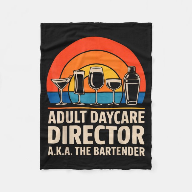 Rolig daghemsdirektör för vuxna aka bartendern Hum Fleecefilt (Framsidan)