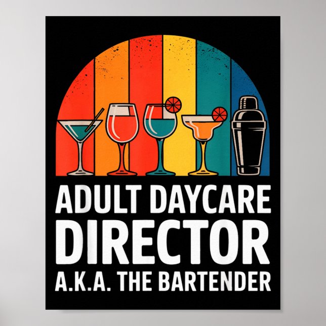 Rolig dagisdirektör för vuxna aka bartendern Hum Poster (Framsidan)