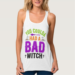 Rolig Dålig Häxa Halloween Citat Vektor Design_1 Linne Med Racerback