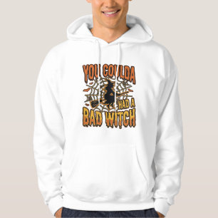 Rolig Dålig Häxa Halloween Vintage Gravyr Design Hoodie