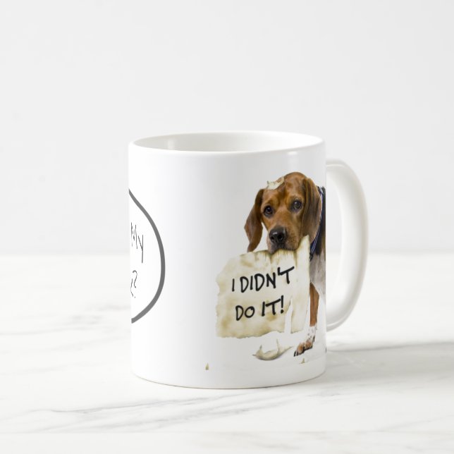 Rolig Dålig Hund Valp Jag Gjorde Inte Det Kaffe Mu Kaffemugg (Framsida höger)
