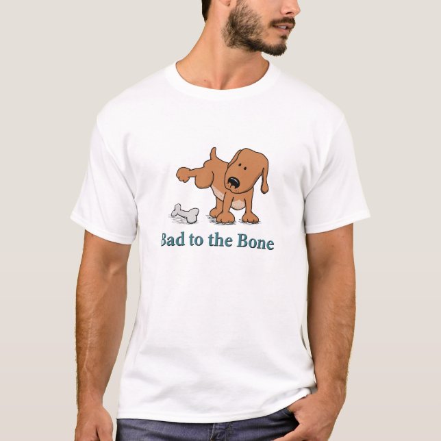 Rolig dåliga till benhunden tee shirt (Framsida)