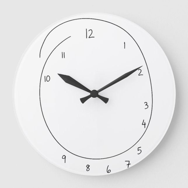 Rolig Dåligt Ritad Väggklocka Minimalistisk Klotte (Framsida)