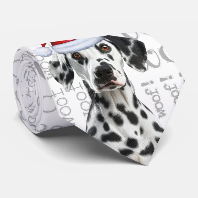 Rolig dalmatiner jul hundälskare slips (Rullad)