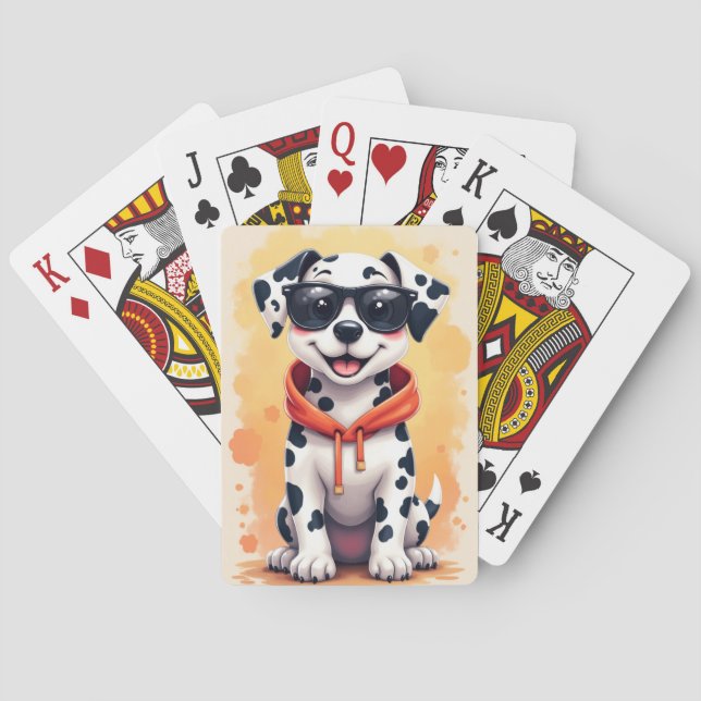 Rolig Dalmatiner Kawaii Hund Casinokort (Baksidan)