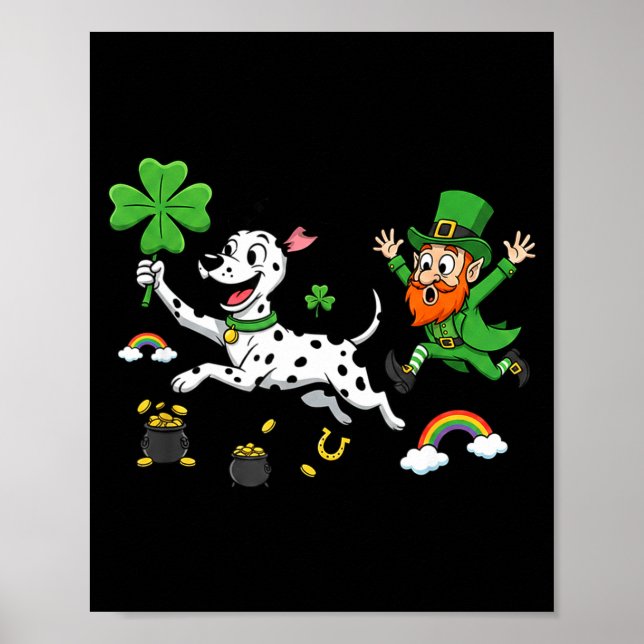 Rolig dalmatinerklöver St. Patricks dag kvinnor mä Poster (Framsidan)
