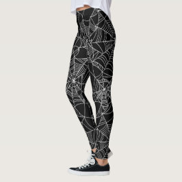 Rolig damasker för Halloween spindelnätmönster Leggings