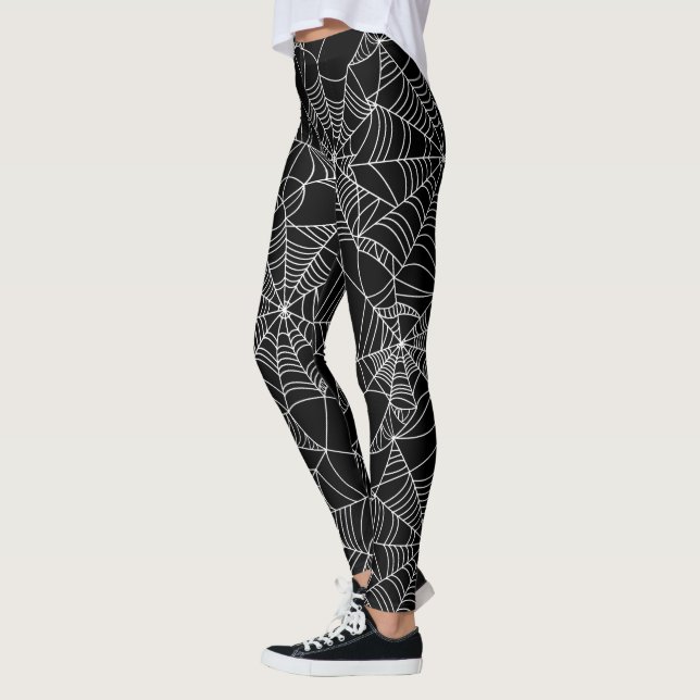 Rolig damasker för Halloween spindelnätmönster Leggings (Vänster)