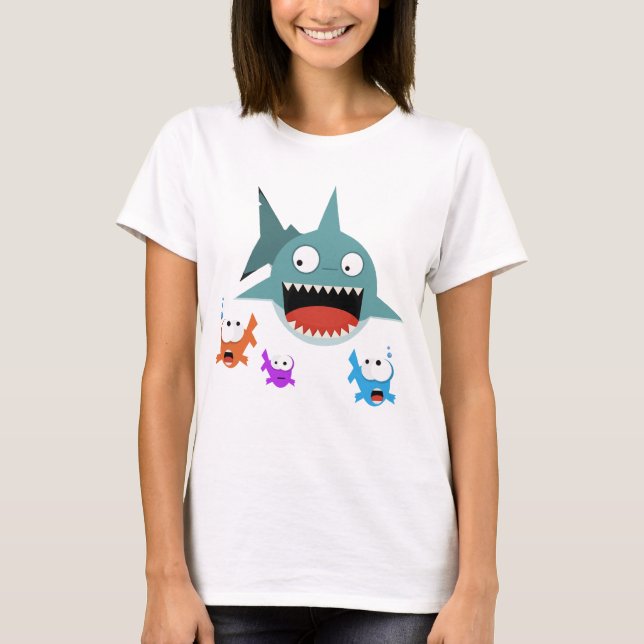 Rolig damtanktop för haj tee (Framsida)