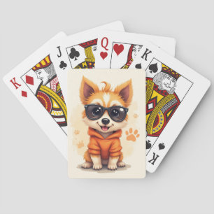 Rolig Dandie Dinmont Terrier Kawaii Hund Casinokort