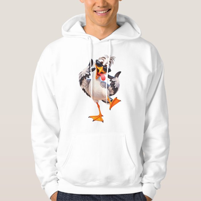 Rolig dansande mås  hoodie (Framsida)