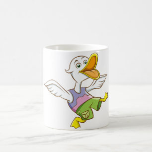 Rolig Dansande Tecknad Anka Excentrisk Fågelälskar Kaffemugg