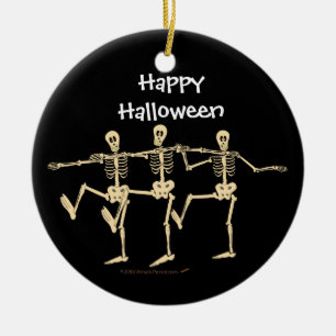 Rolig dansskelettHalloween prydnad Julgransprydnad Keramik