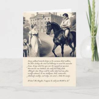 Rolig Darcy Stolthet och fördom Jane Austen-kort  Kort