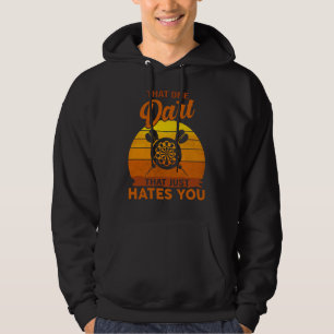Rolig Dartande Dartspelare Den Ene Dartdesign Dar Hoodie