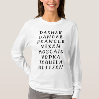 Rolig Dasher Dancer Prancer Dricker Jul T Shirt