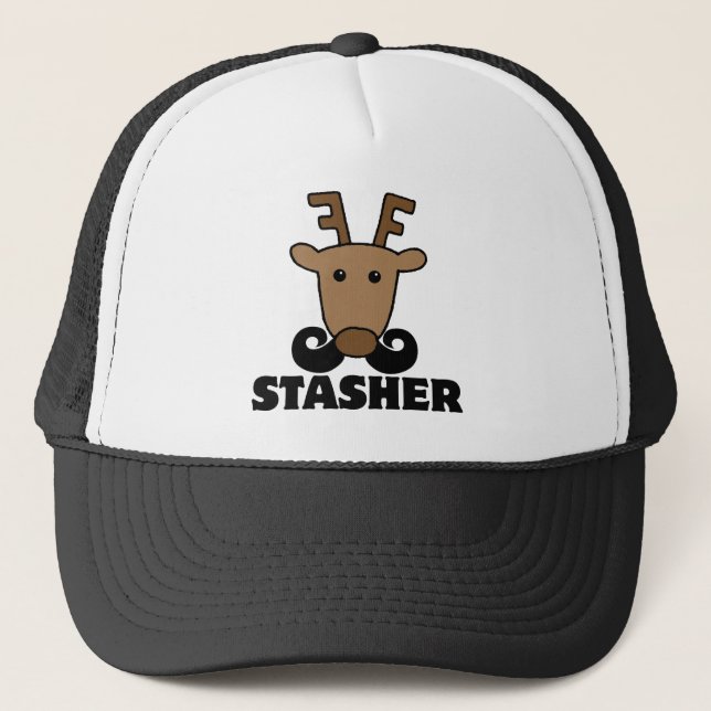 rolig dasher stasher mustasch ren keps (Framsida)
