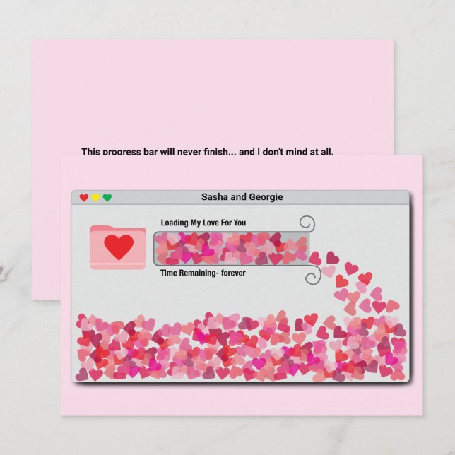 Rolig datorfönster Förloppsindikator Kärlek Laddar Julkort (Fram/baksida)
