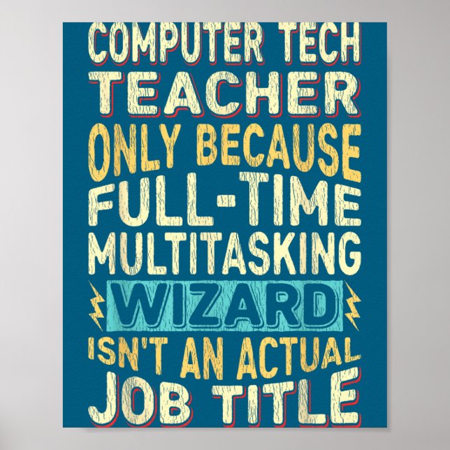 Rolig datorlärare multitasking trollkarl citat poster (Framsidan)