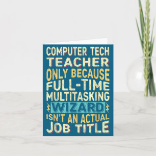 Rolig datorlärare Multitasking trollkarl Qu Kort