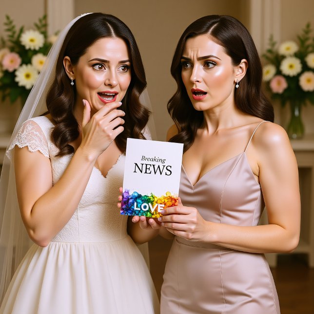 🌈 rolig DATUMBYTTE Målad med kärlek Tilläggskort (🌈 funny Wedding DATE change LGBTQ Painted With Love Enclosure Card)