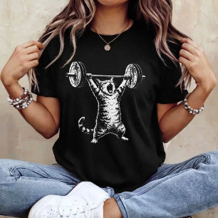 Rolig Deadlift Katt Gym Träning T Shirt