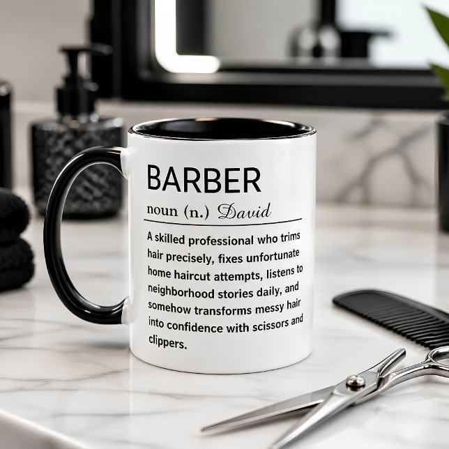 Rolig definition av barberare  kaffemugg (Skapare uppladdad)