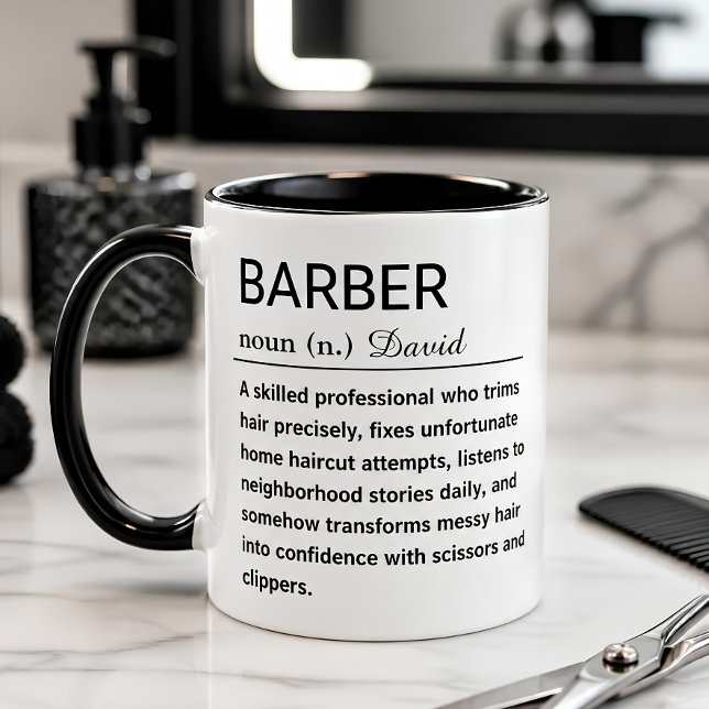 Rolig definition av barberare  kaffemugg (Skapare uppladdad)