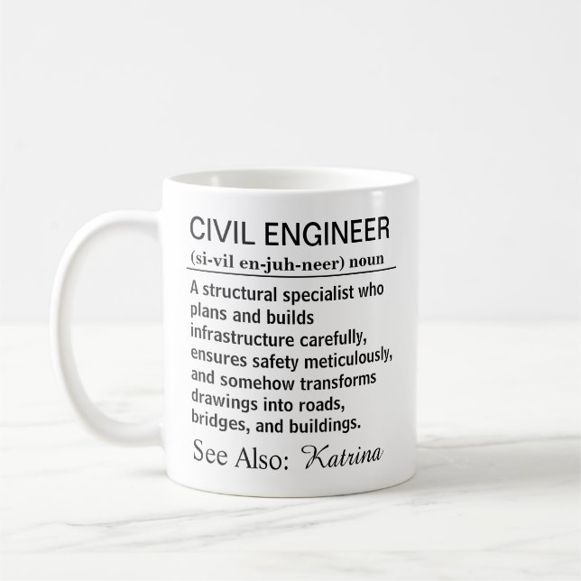 Rolig definition av civilingenjör  kaffemugg (Vänster)