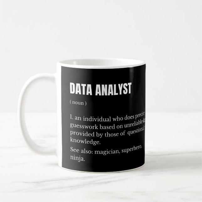 Rolig definition av dataanalytiker forskare kaffemugg (Vänster)
