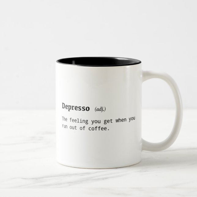 Rolig definition av den Depresso kaffemuggen Två-Tonad Mugg (Höger)