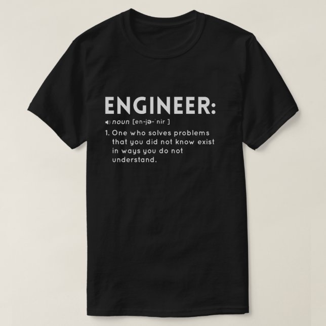 Rolig definition av en ingenjör t shirt (Design framsida)
