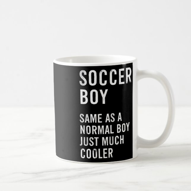 Rolig definition av fotbollspojke kaffemugg (Höger)