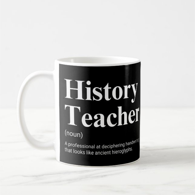 Rolig definition av historielärare kaffemugg (Vänster)